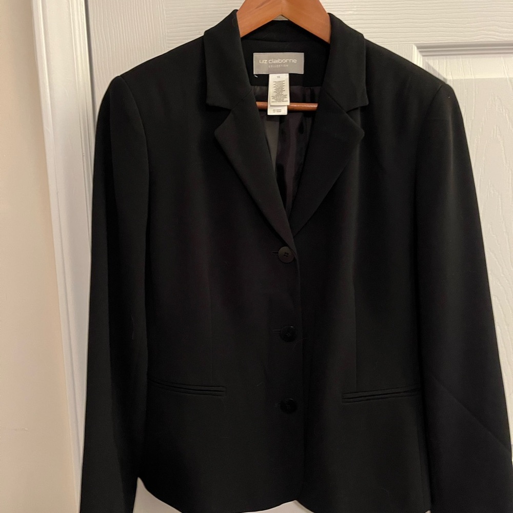 Liz Claiborne single breasted black jacket